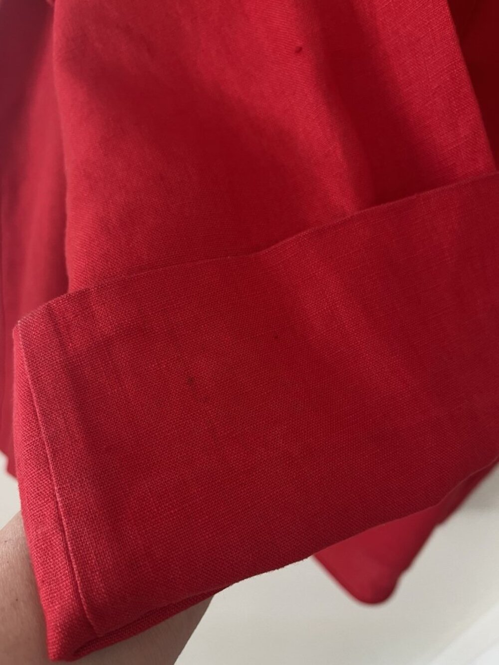 Courtney Washington 100% Linen Red Linen Top Size S Oversized Lagenlook NEW Art - Picture 9 of 10